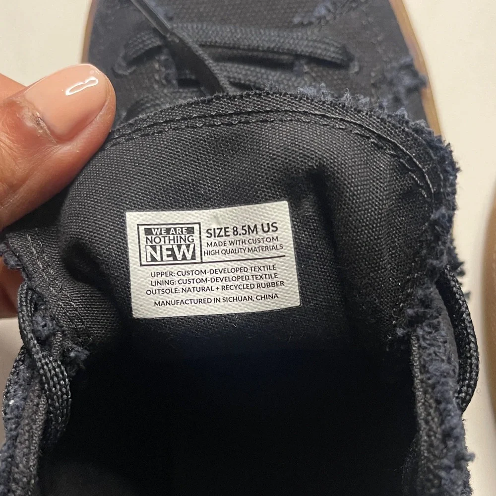 Men's Black Canvas Sneakers with Gum Sole - Picture 4 of 4